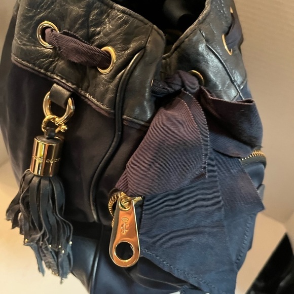 Rare Juicy Couture Y2K Daydreamer Tote Hobo Shoulder Bag Purse Navy Blue - Picture 12 of 12